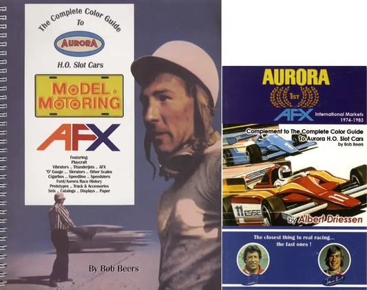 2 BOOK SET: Complete Color Guide to Aurora HO Slot Cars (Spiral bound) AND Aurora AFX International Markets 1974-1983