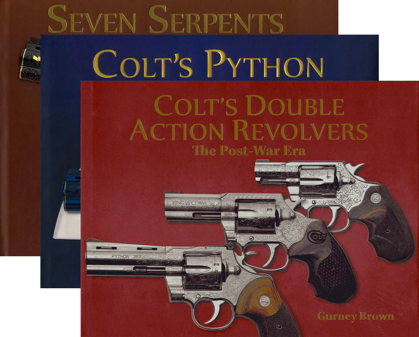 THREE BOOKS: Seven Serpents, Colt's Python, and Double Action Revolvers by Gurney Brown